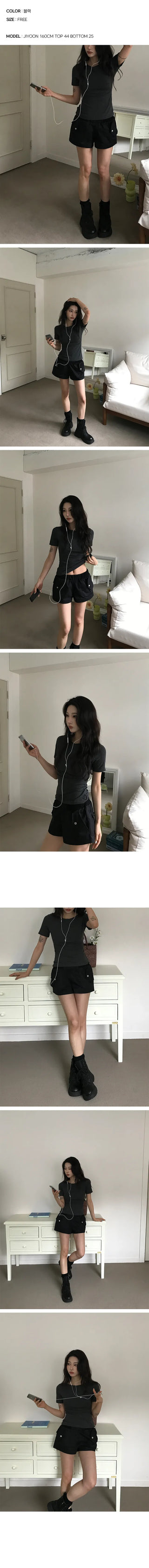 Nut Hem Roll-up Shorts