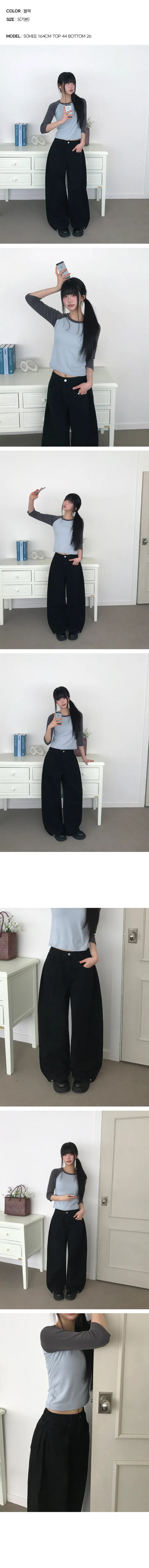 Hiro Side Snap Wide Cotton Pintuck Pants