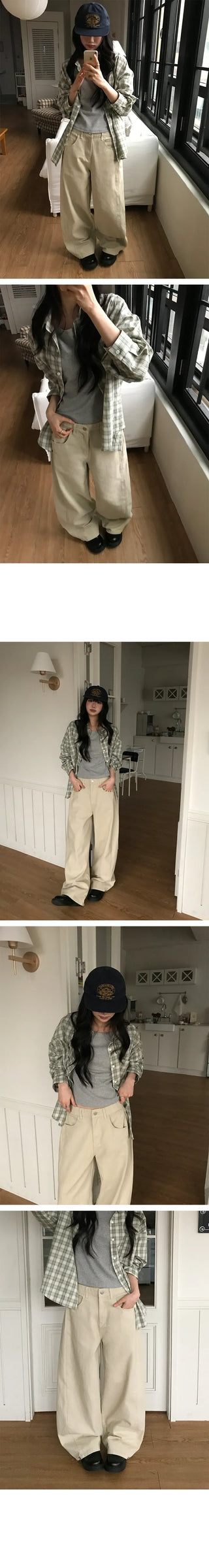 Hiro Side Snap Wide Cotton Pintuck Pants