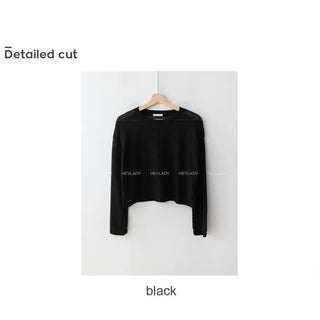 Linen long-sleeved T-shirt