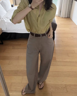 Striped Border Shirt Blouse