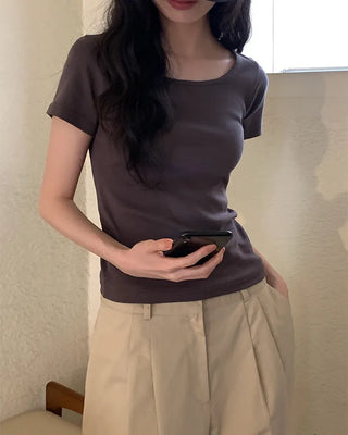 Daily Slim Round Basic Short-Sleeve T-Shirt