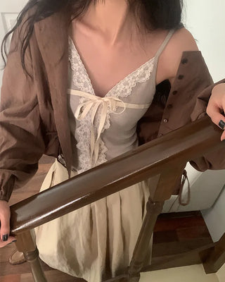 Lace Ribbon Camisole Top