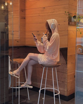 Soft towel hooded parka & training pants set