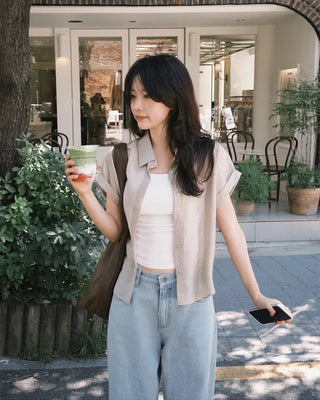 Cooling Tencel Roll-Up Blouse