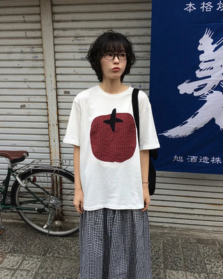 Over 3,000 units sold! Tomato print oversized short-sleeved T-shirt
