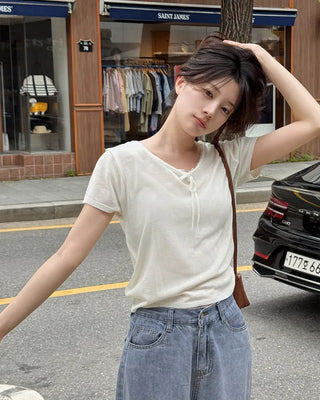 Summer wide denim pants