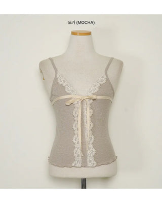 Lace Ribbon Camisole Top