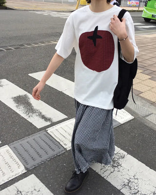 Over 3,000 units sold! Tomato print oversized short-sleeved T-shirt