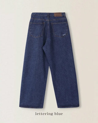 Real wide-leg denim pants