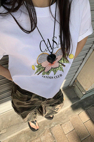 floral print short-sleeve t-shirt