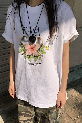 floral print short-sleeve t-shirt