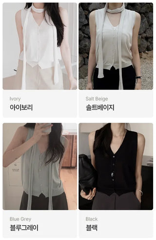 [4 colors] Modal knit vest