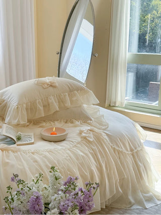 Cream Ruffle Princess Bedding Set
