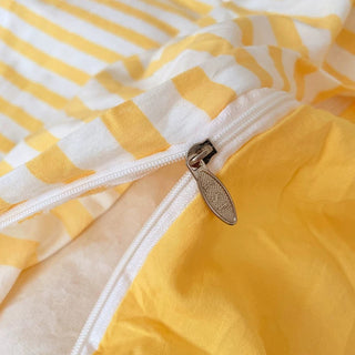 Yellow Striped Bedding Set