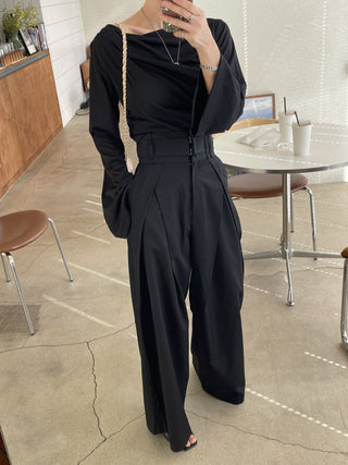 Niche Wide Leg Dipped High Waist Pants