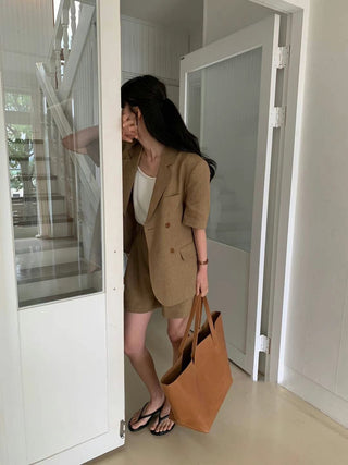 Korean Style Short-sleeved Suit Jacket