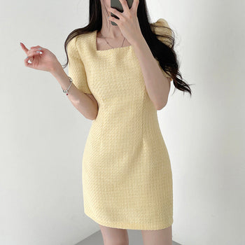 Korean Square Collar Slim-fit Dress