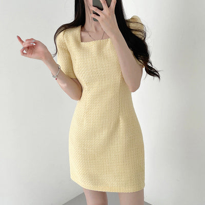 Korean Square Collar Slim-fit Dress