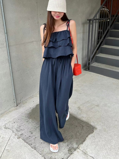 Spaghetti Strap Top And Wide Leg Pants
