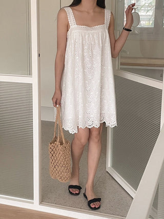 Korean crocheted lace dress