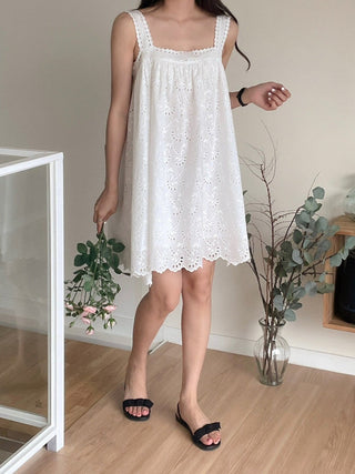 Korean crocheted lace dress