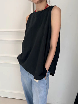 Korean Sleeveless Shirt + High Waist Split Skirt suit