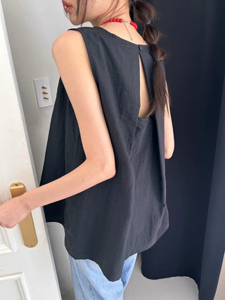 Korean Sleeveless Shirt + High Waist Split Skirt suit