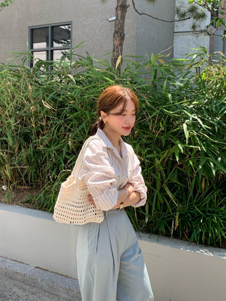 Korean Loose polo collar long sleeve shirt