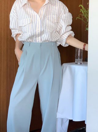 Korean Loose polo collar long sleeve shirt