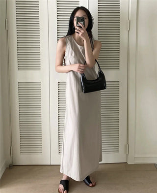 Korean-style loose-fit long dress
