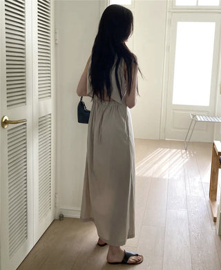 Korean-style loose-fit long dress