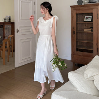 South Korea Lace-up Bow Skinny dress