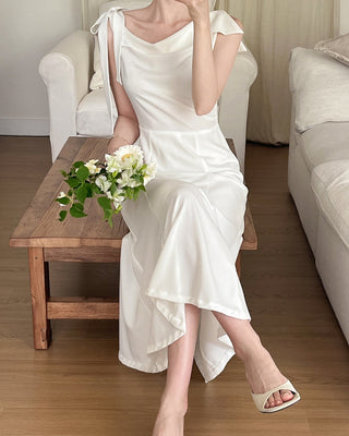 South Korea Lace-up Bow Skinny dress