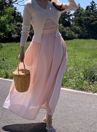 Holiday Pink Strap Tube Length Dress