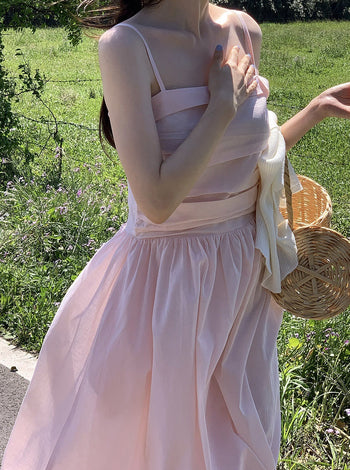 Holiday Pink Strap Tube Length Dress