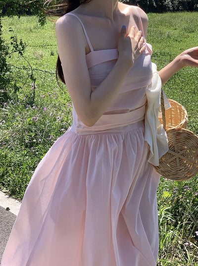 Holiday Pink Strap Tube Length Dress
