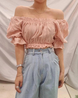 Off-shoulder Puff Sleeve Top