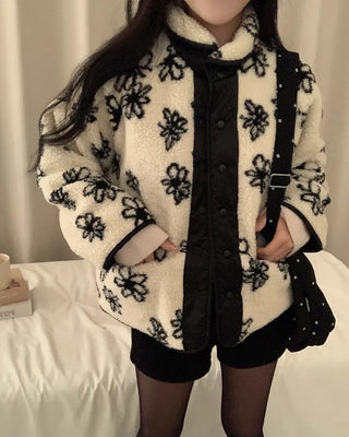 flower fur coat