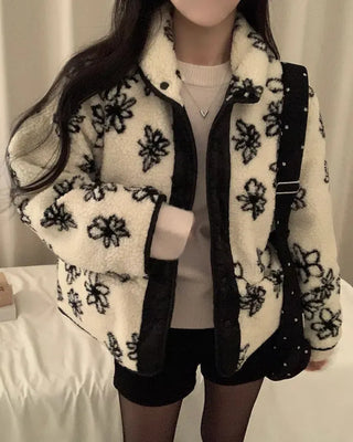 flower fur coat