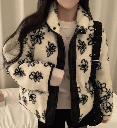 flower fur coat