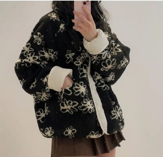 flower fur coat
