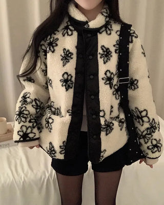 flower fur coat