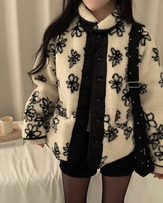 flower fur coat