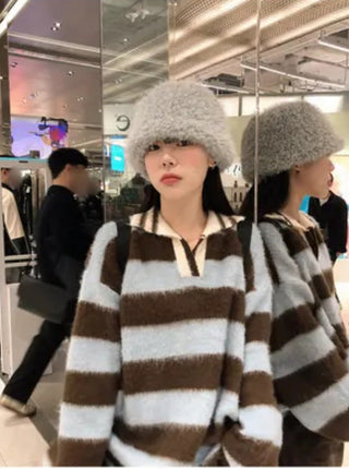 striped mohair cardigan