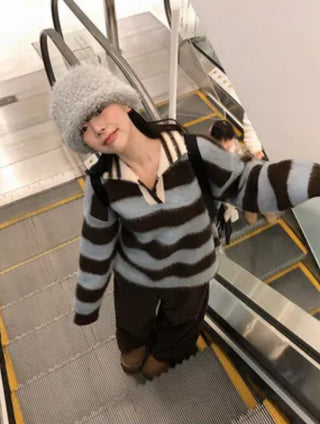 striped mohair cardigan