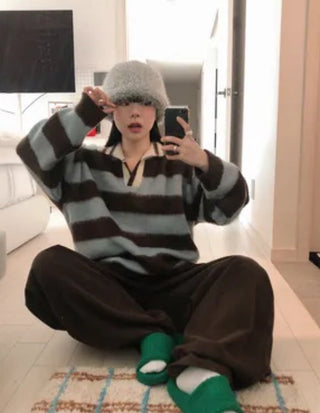 striped mohair cardigan