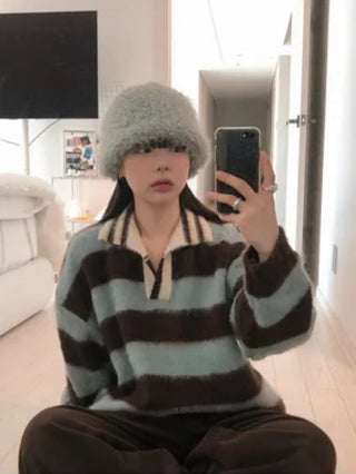 striped mohair cardigan