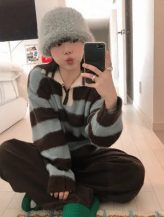 striped mohair cardigan