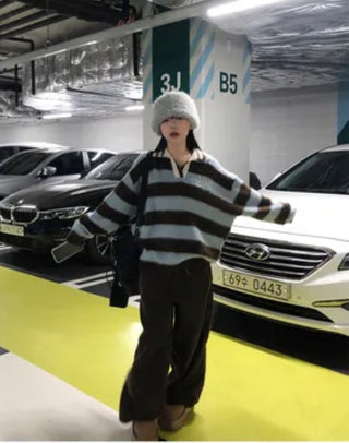 striped mohair cardigan